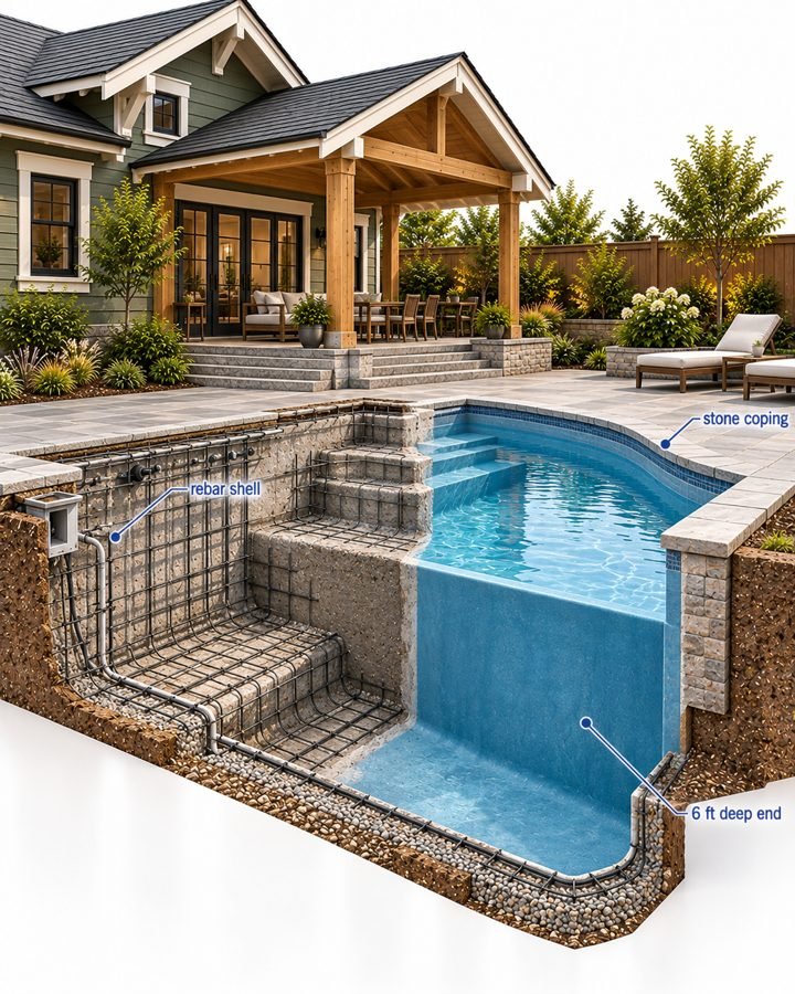3D model of a backyard pool